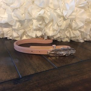 Feather Clasp Pink Belt